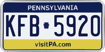 PA license plate KFB5920