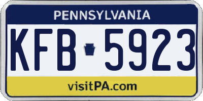 PA license plate KFB5923