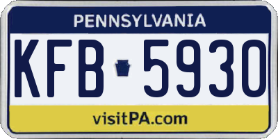 PA license plate KFB5930
