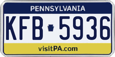 PA license plate KFB5936