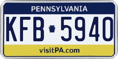 PA license plate KFB5940