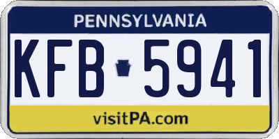 PA license plate KFB5941