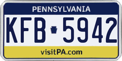 PA license plate KFB5942