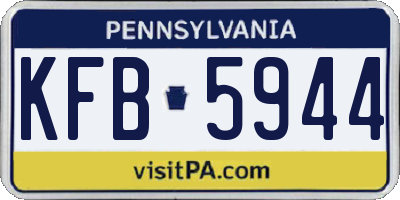 PA license plate KFB5944