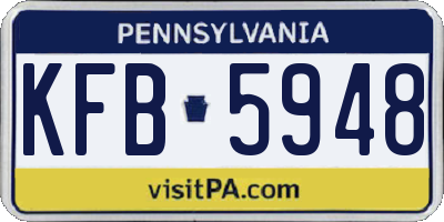 PA license plate KFB5948