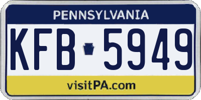 PA license plate KFB5949