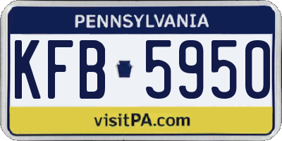 PA license plate KFB5950