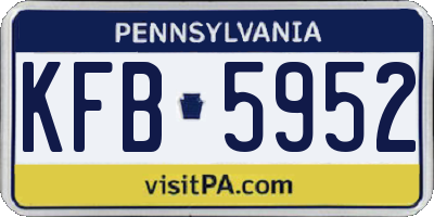 PA license plate KFB5952