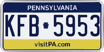 PA license plate KFB5953