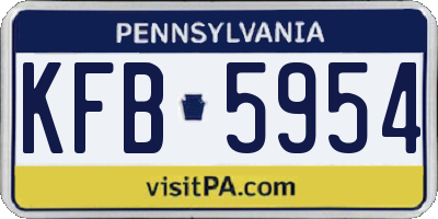 PA license plate KFB5954