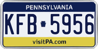 PA license plate KFB5956