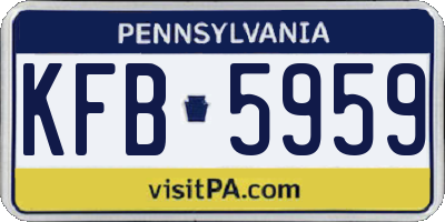 PA license plate KFB5959