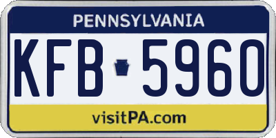 PA license plate KFB5960