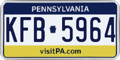 PA license plate KFB5964