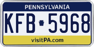 PA license plate KFB5968