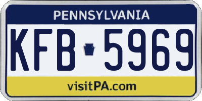 PA license plate KFB5969