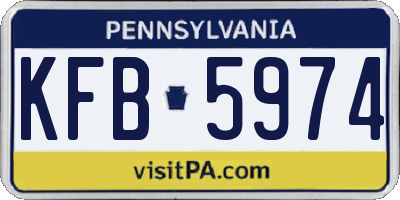 PA license plate KFB5974
