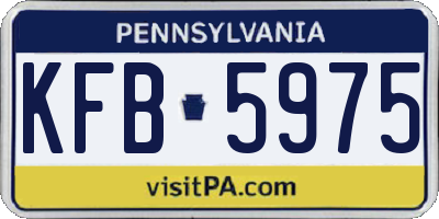 PA license plate KFB5975