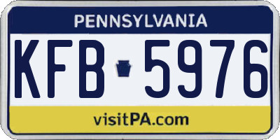 PA license plate KFB5976