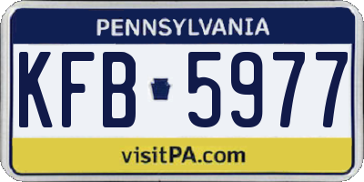 PA license plate KFB5977
