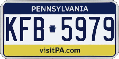 PA license plate KFB5979