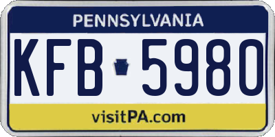 PA license plate KFB5980