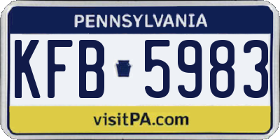 PA license plate KFB5983