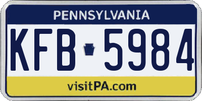 PA license plate KFB5984