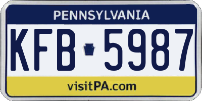 PA license plate KFB5987