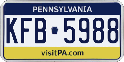 PA license plate KFB5988