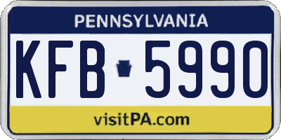 PA license plate KFB5990