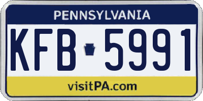 PA license plate KFB5991