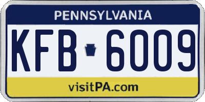 PA license plate KFB6009