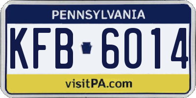 PA license plate KFB6014