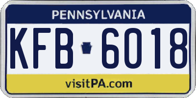 PA license plate KFB6018