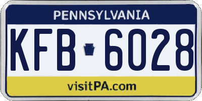 PA license plate KFB6028