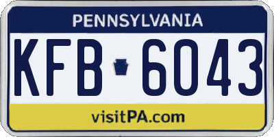 PA license plate KFB6043