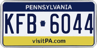 PA license plate KFB6044
