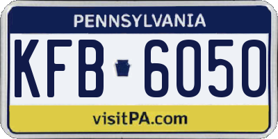 PA license plate KFB6050