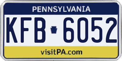 PA license plate KFB6052