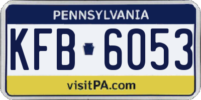PA license plate KFB6053