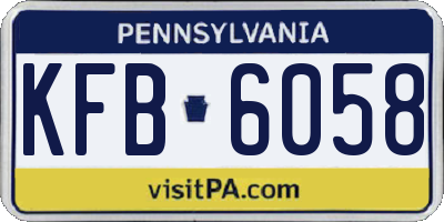 PA license plate KFB6058
