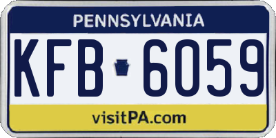 PA license plate KFB6059