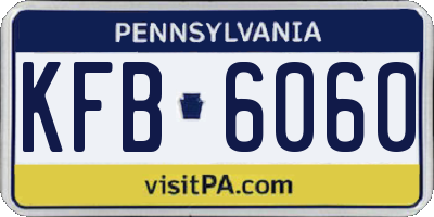 PA license plate KFB6060