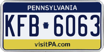 PA license plate KFB6063