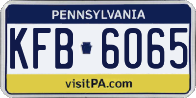 PA license plate KFB6065
