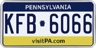 PA license plate KFB6066