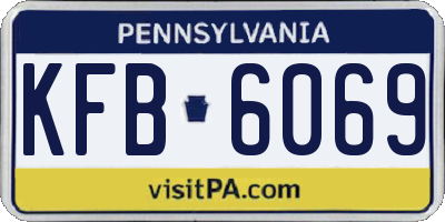 PA license plate KFB6069