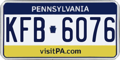 PA license plate KFB6076