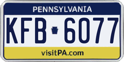 PA license plate KFB6077